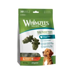 WHIMZEES Alligator Daily Dog Dental Chew Value Bag Large