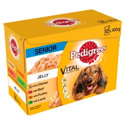Pedigree Senior Wet Dog Food Pouches 12Pk